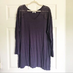 Old Navy Plus Purple Lacy Shoulder Top - Size 4X